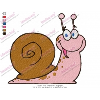 Cheerful Snail Embroidery Design